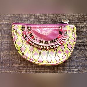 Vera Bradley retired green purple half moon, watermelon slice makeup pouch bag